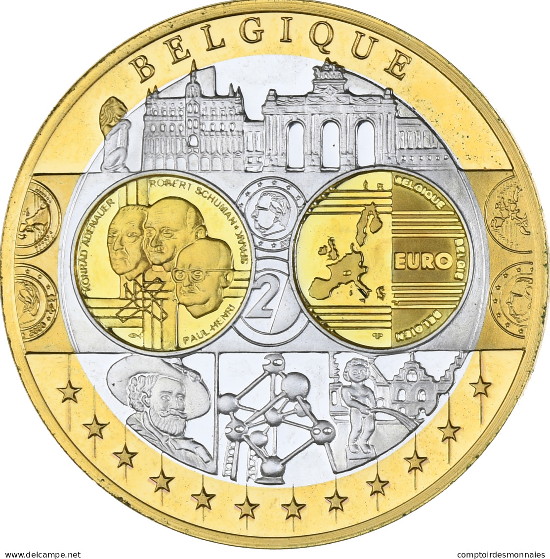 Belgique, Médaille, L'Europe, Belgique, FDC, Argent - Autres & Non Classés