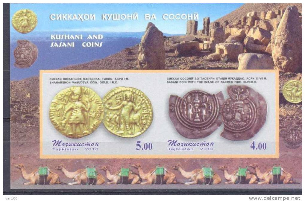 2010. Tajikistan, Ancient Coins, S/s IMPERFORATED, MINT/** - Tadschikistan