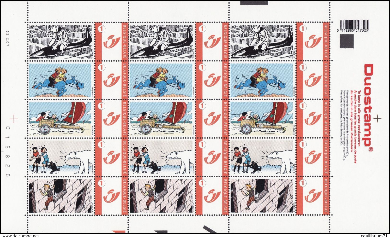 DUOSTAMP/MYSTAMP** - Popol & Virginie/Leo En Lea - Quick & Flupke - Jo, Zette & Jocko/Jo, Suus En Jokko - Tintin/Kuifje - Philabédés (comics)