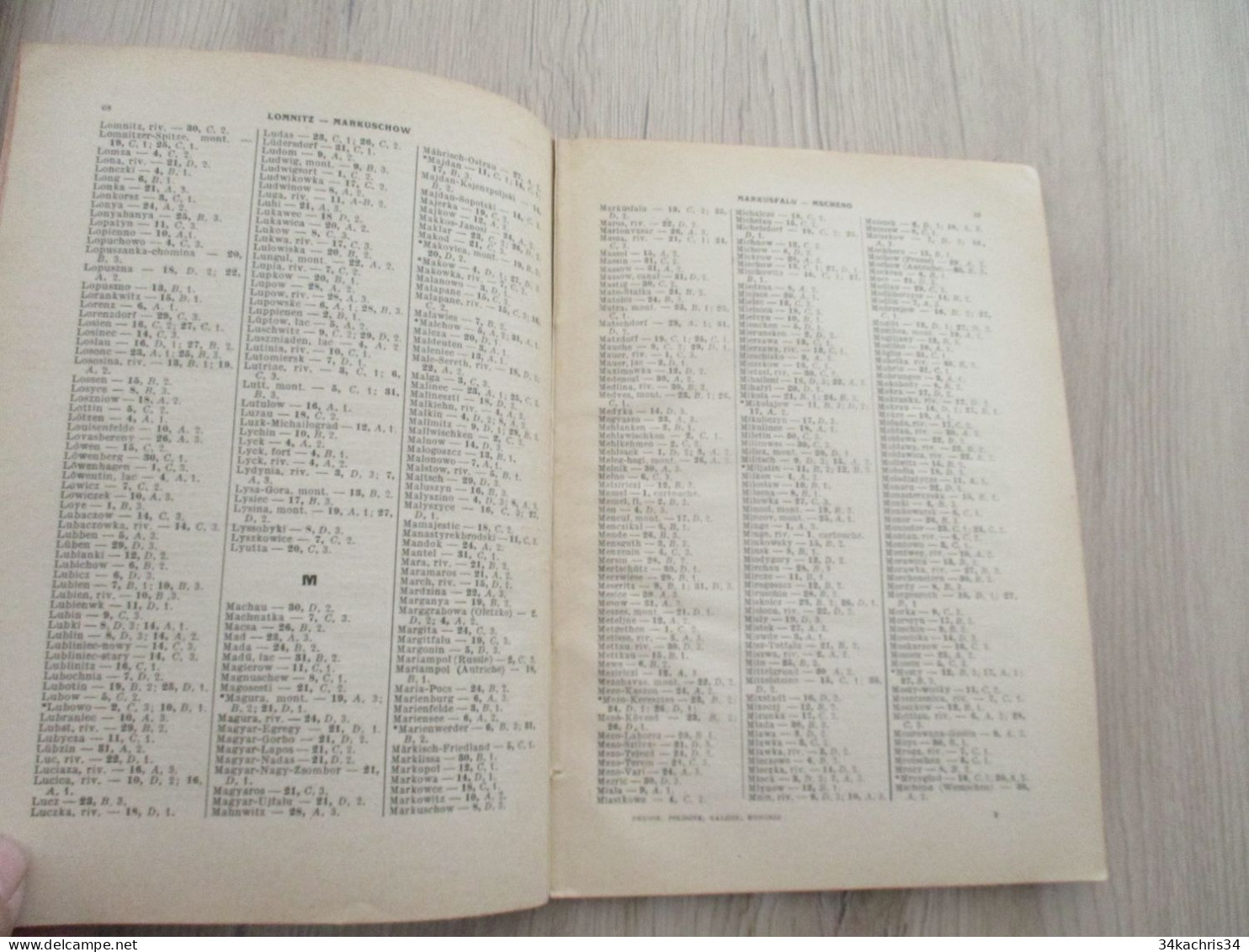 Atlas Index avec cartes théâtres de la guerre Partie 2 Prusse Pologne Galicie Hongrie Berger Levrault 1914/1915 en l'éta