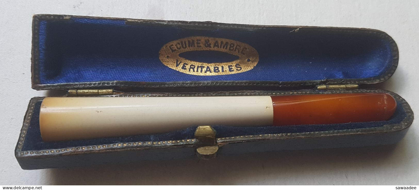 ACCESSOIRE - FUMEUR - FUME CIGARETTES - PORTE CIGARETTES - ETUI - ECUME Et AMBRE - DEBUT XX° - FRANCE - 85 Mm - Zigarettenhalter U. -spitzen