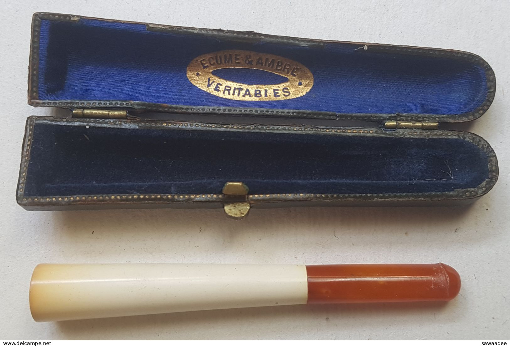 ACCESSOIRE - FUMEUR - FUME CIGARETTES - PORTE CIGARETTES - ETUI - ECUME Et AMBRE - DEBUT XX° - FRANCE - 85 Mm - Zigarettenhalter U. -spitzen