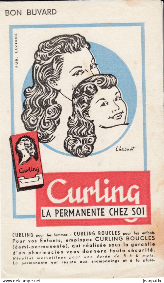 Buvard - Blotter - La Permanente Chez Soi CURLING Illustration Chesnot - Cocoa & Chocolat