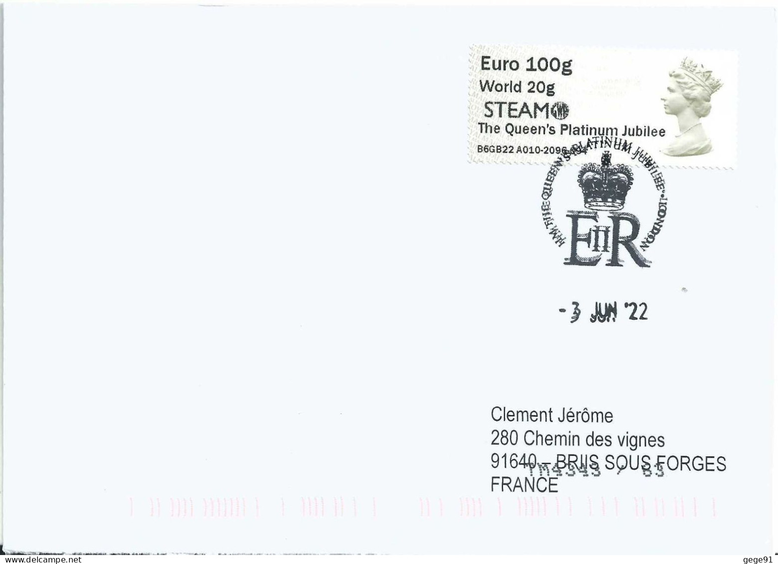 Vignette De Distributeur IAR - ATM - Post & Go - Machin - QEII - Steam GWR - Jubilé De Platine De La Reine - Post & Go (distributeurs)
