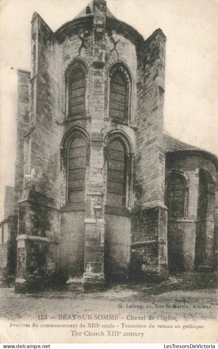 FRANCE - Bray Sur Somme - Chevet De L'Eglise - Carte Postale Ancienne - Bray Sur Somme