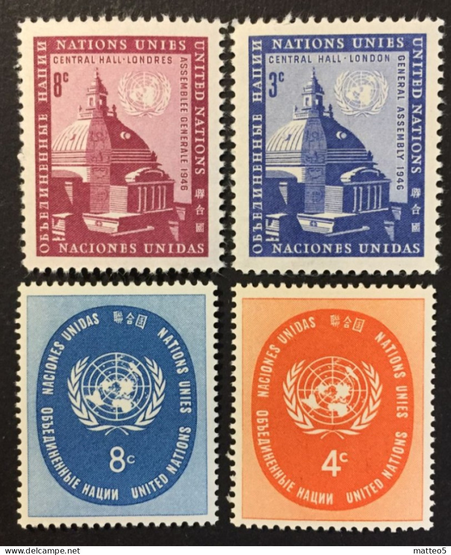 1958 - United Nations UNO UN ONU - UN Symbol And Assembly Buildings -  Unused - Ongebruikt