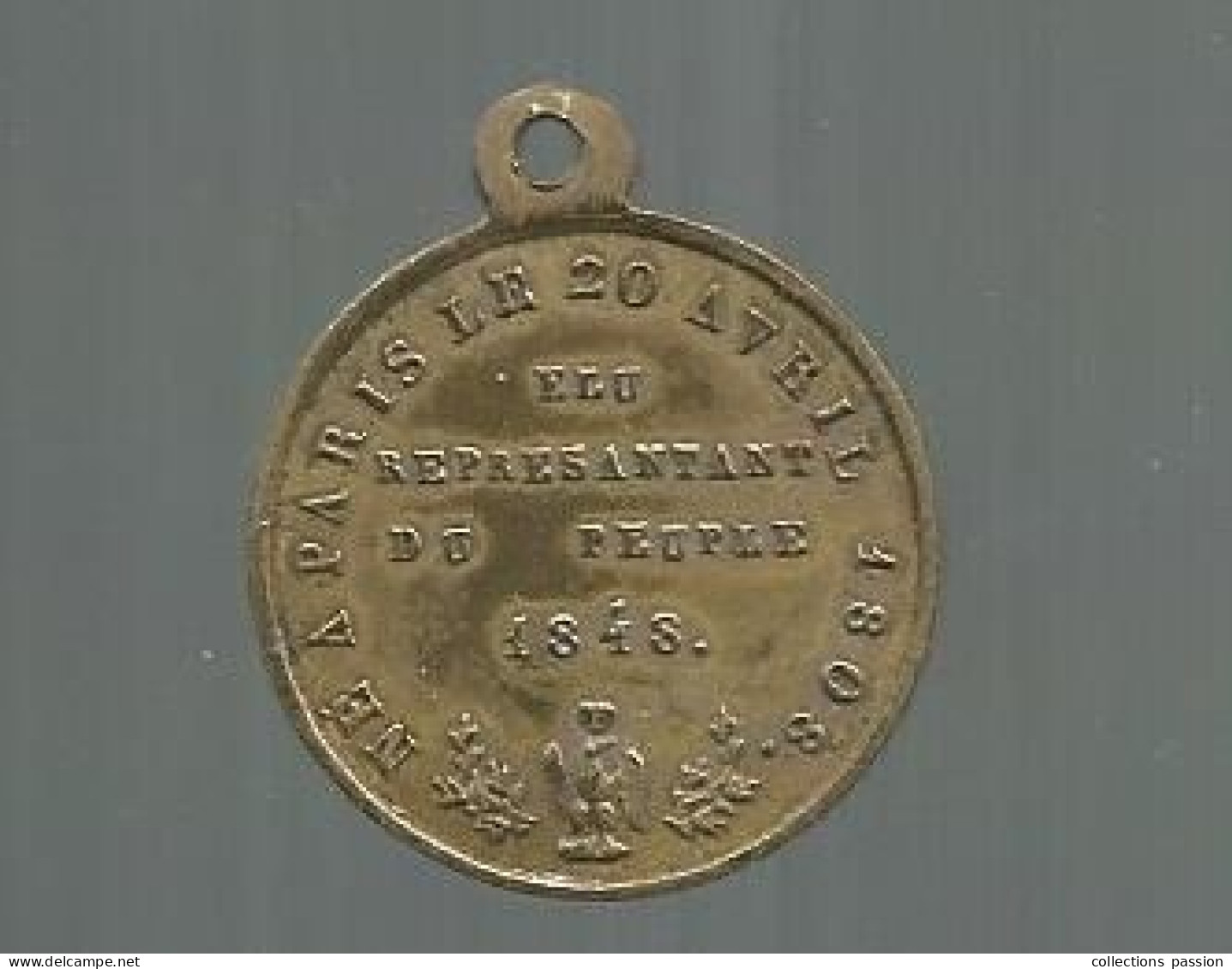 Médaille, Napoléon Louis Bonaparte, Dia. 24 Mm, 5.25 Gr., Né à Paris Le 20 Avril 1808, élu Représentant Du Peuple, 1848 - Royal / Of Nobility