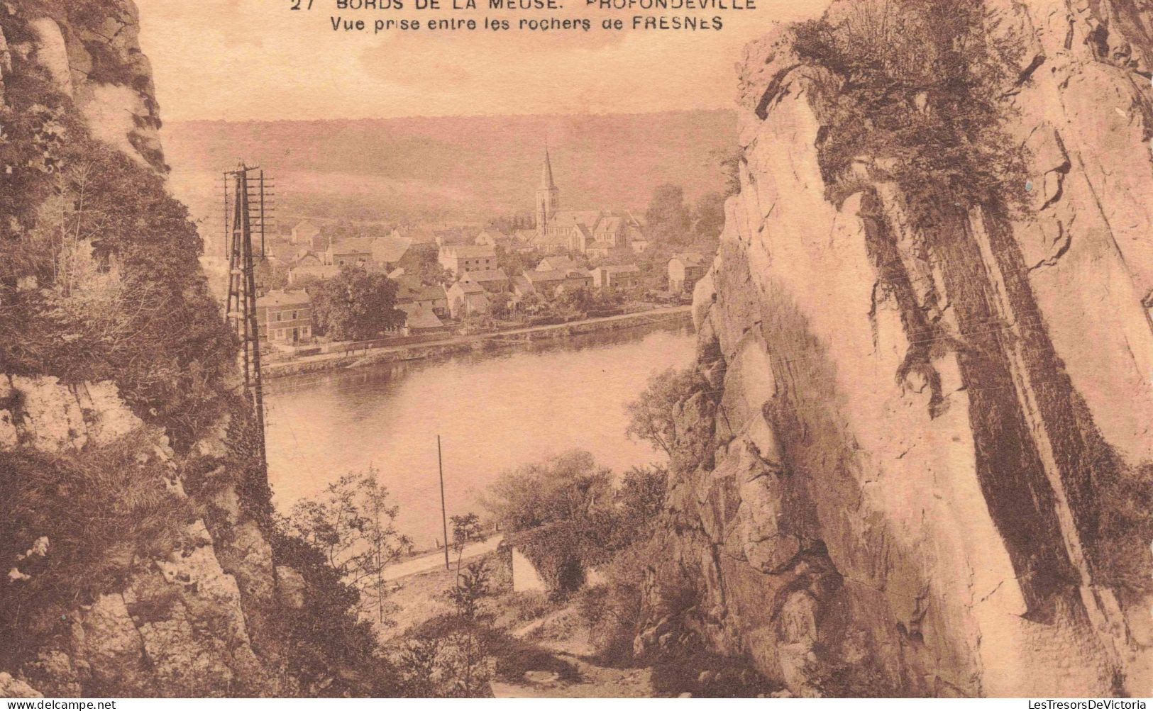 BELGIQUE - Bords De La Meuse - Profondeville - Vue Prise Entre Les Rochers De Fresnes - Carte Postale Ancienne - Profondeville
