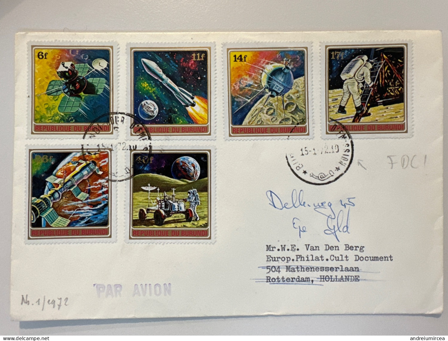 FDC 1972 Burundi  Exploration Of Space Astronaute - Africa