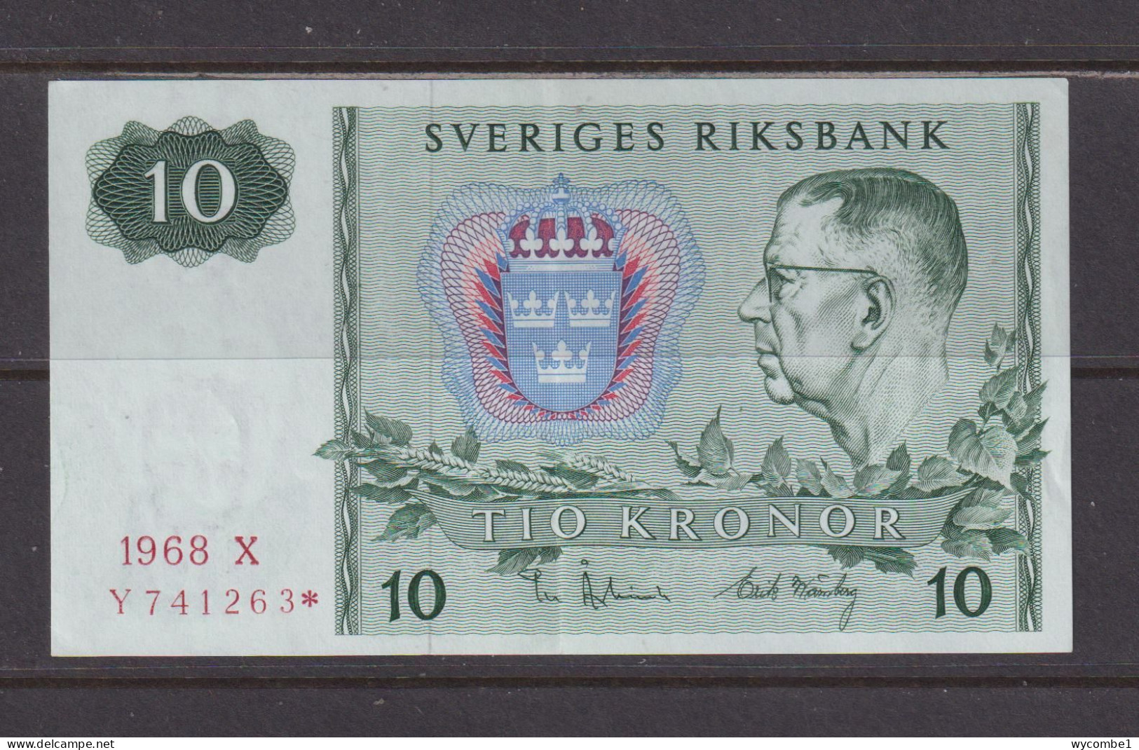 SWEDEN - 1968 10 Kronor XF (* Replacement)  Banknote As Scans - Sweden