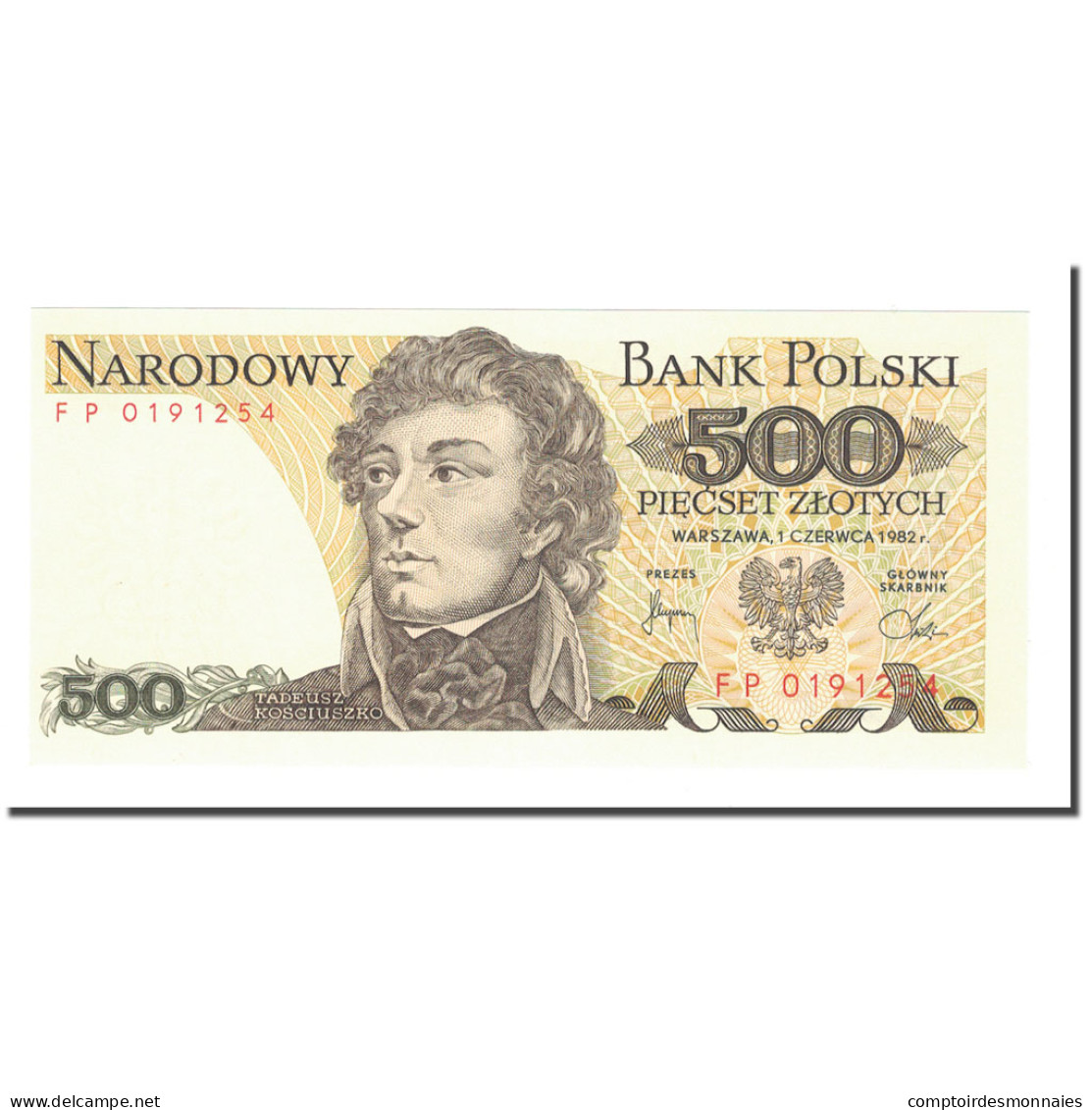 Billet, Pologne, 500 Zlotych, 1982, 1982-06-01, KM:145d, NEUF - Pologne