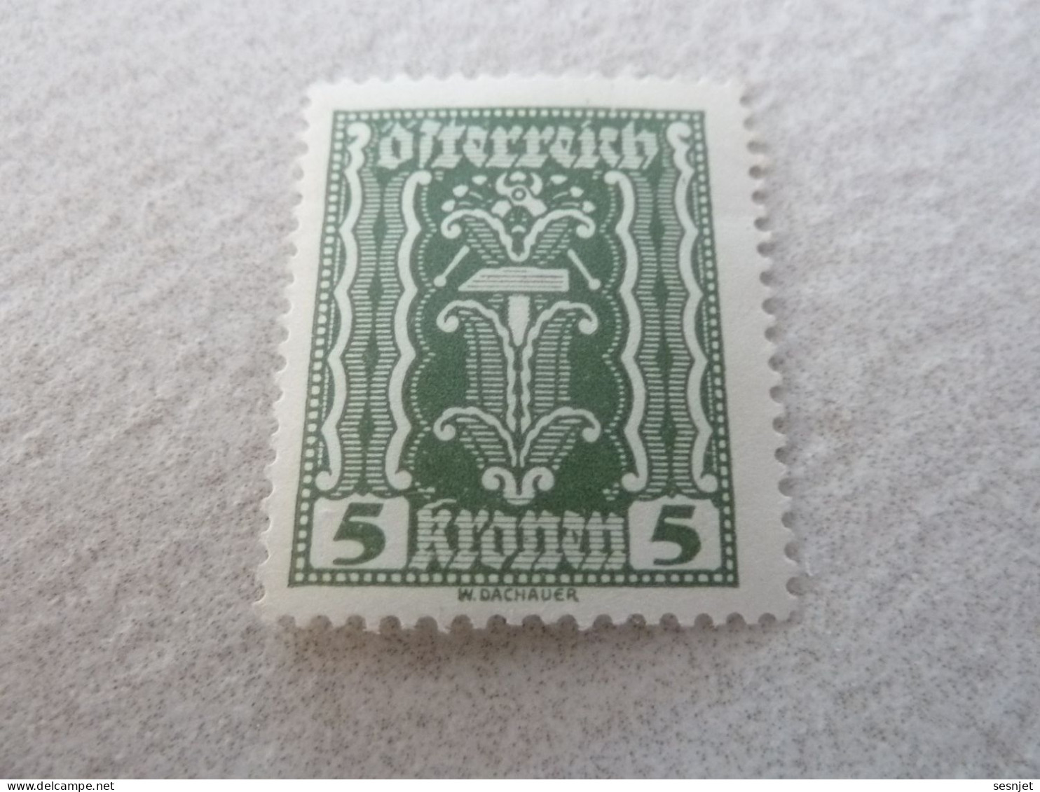 Osterreich - Symbole - Val 5 Kronen - Olive - Neuf - Année 1918 - - Revenue Stamps