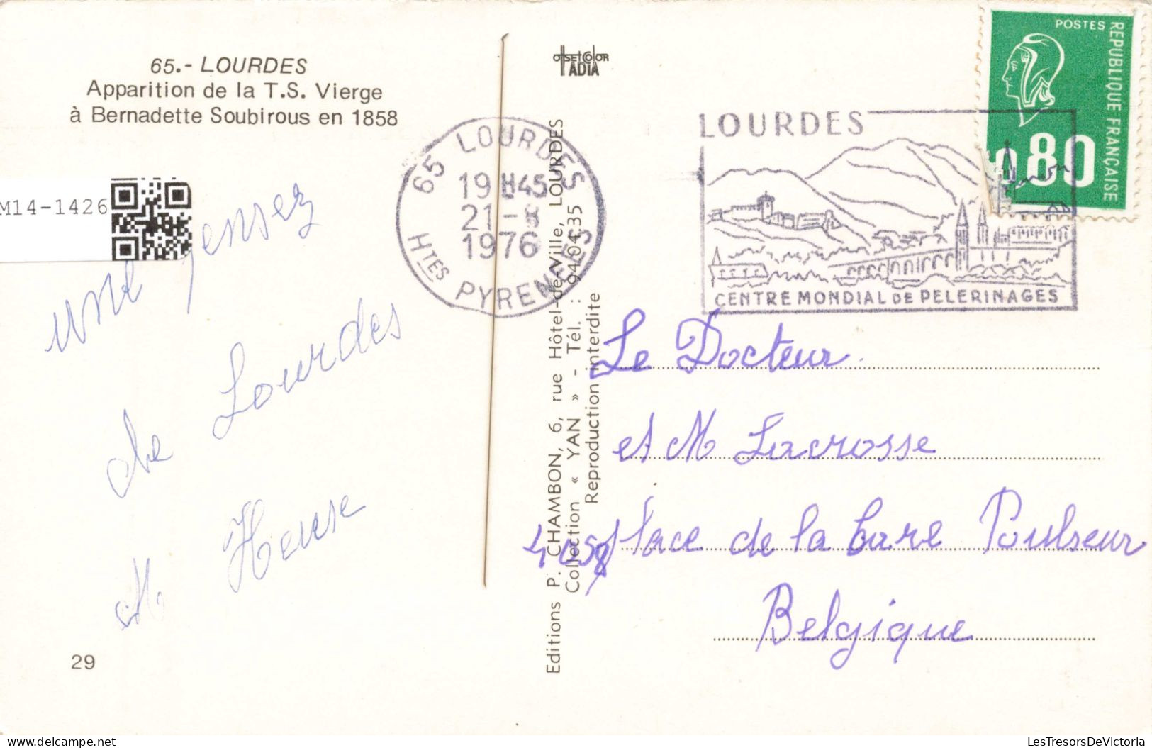 FRANCE - Lourdes - Apparition De La Sainte Vierge à Bernadette Soubirous - Colorisé - Carte Postale Ancienne - Lourdes