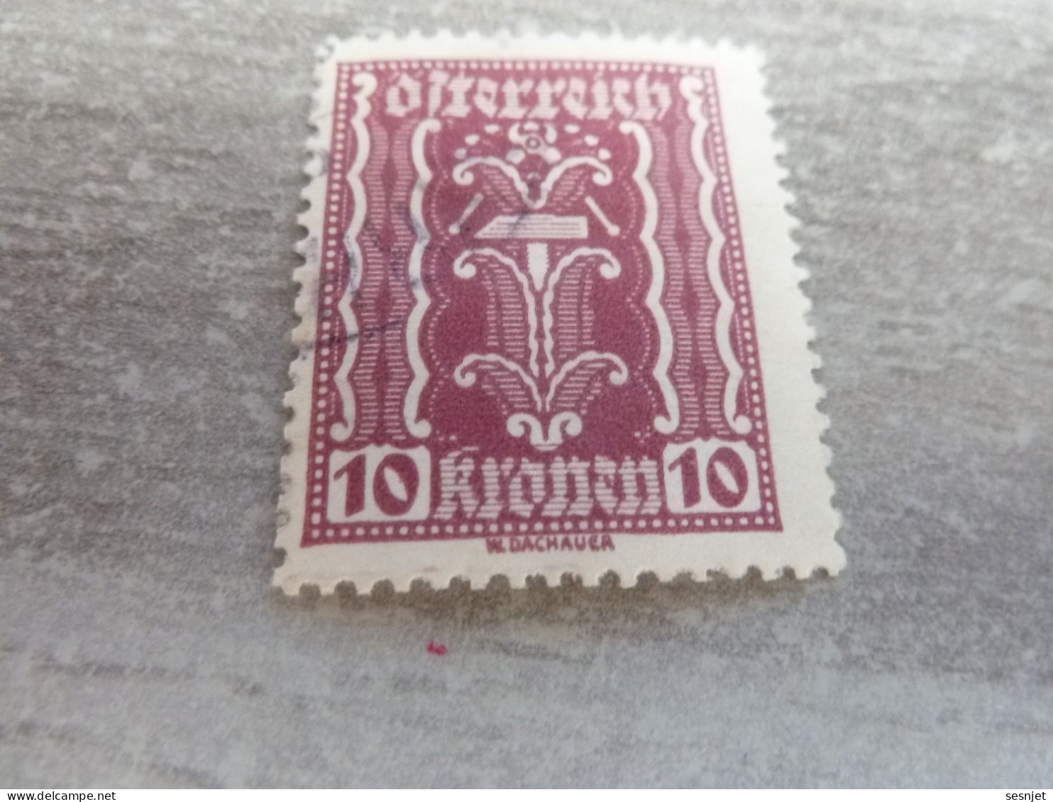 Osterreich - Symbole - Val 10 Kronen - Lilas Foncé - Oblitéré - Année 1918 - - Fiscaux