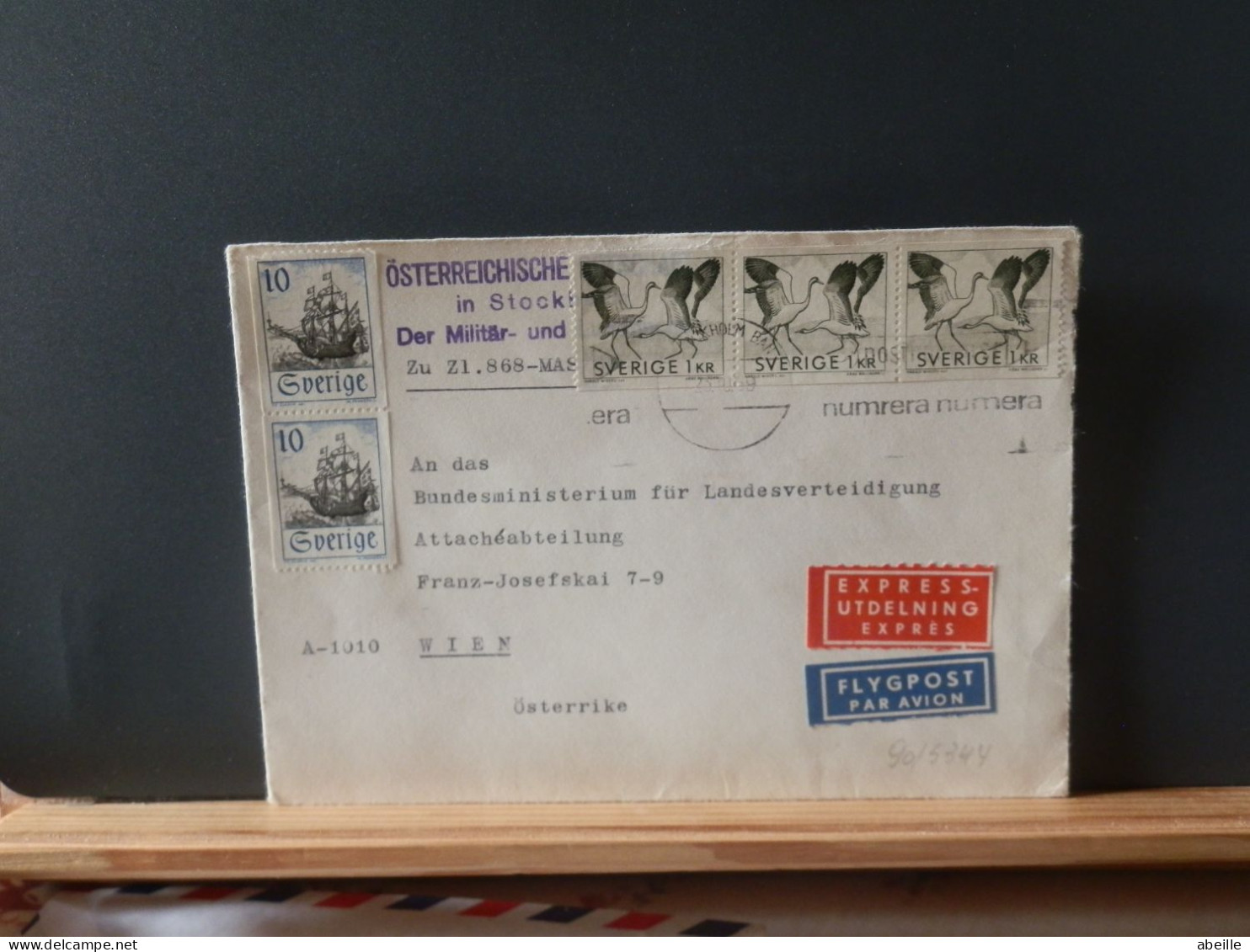 90/534 LETTRE EXPRES  SUEDE 1969 POUR WIEN - Brieven En Documenten