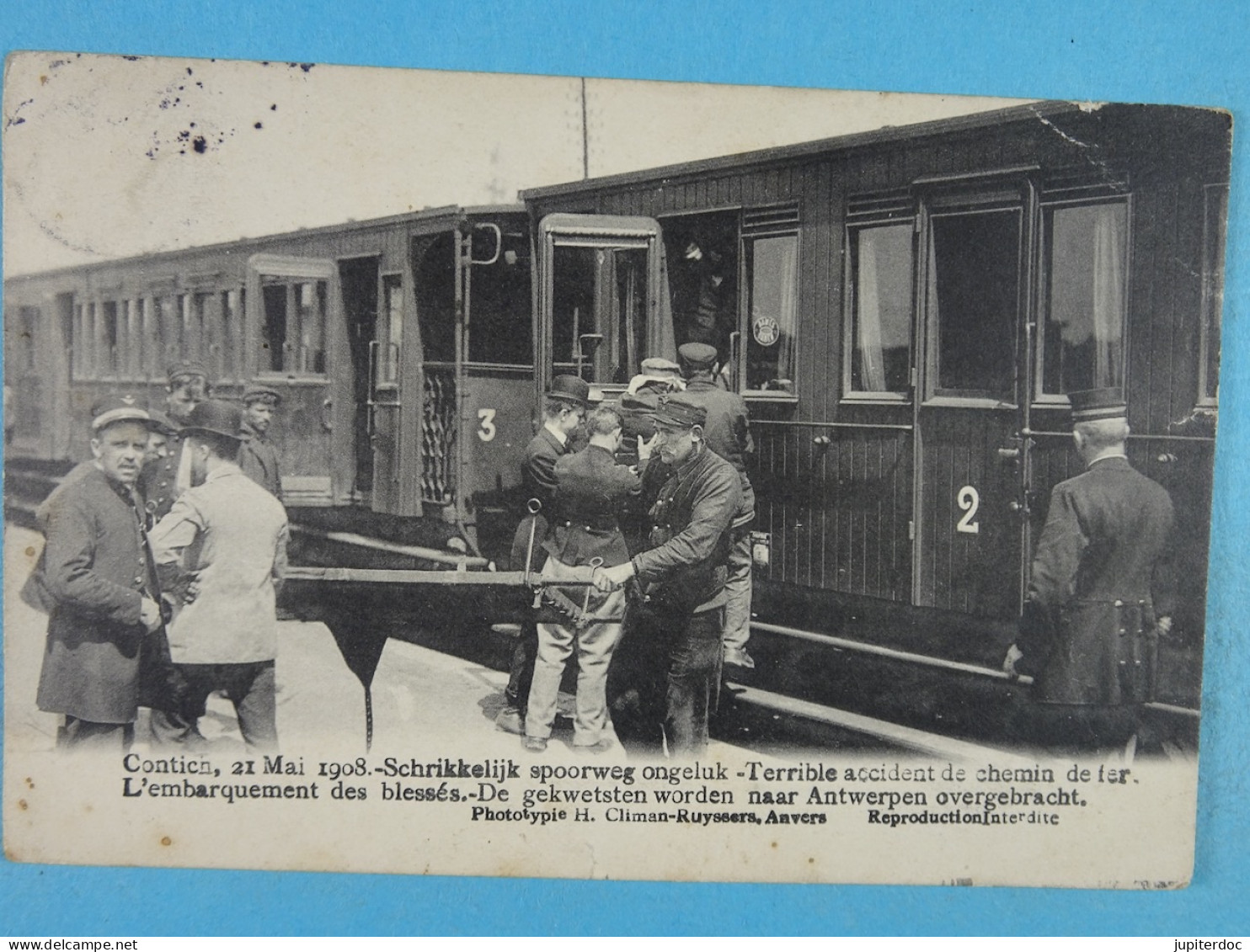 Catastrophe De Contich 22 Mai 1908 L'embarquement Des Blessés - Kontich
