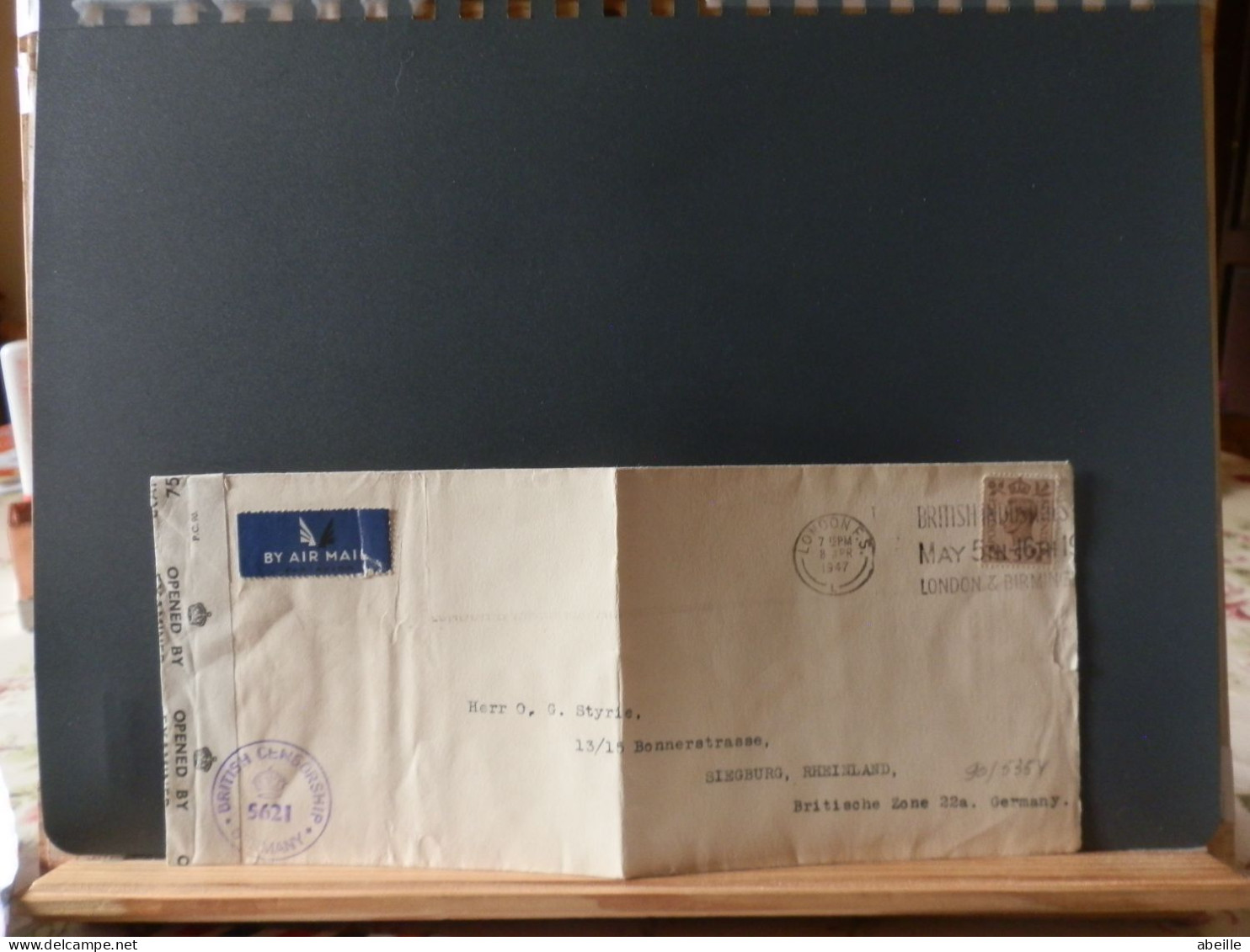90/535 LETTRE DE LONDRES POUR ALLEMAGNE 1947 CENSURE - Lettres & Documents