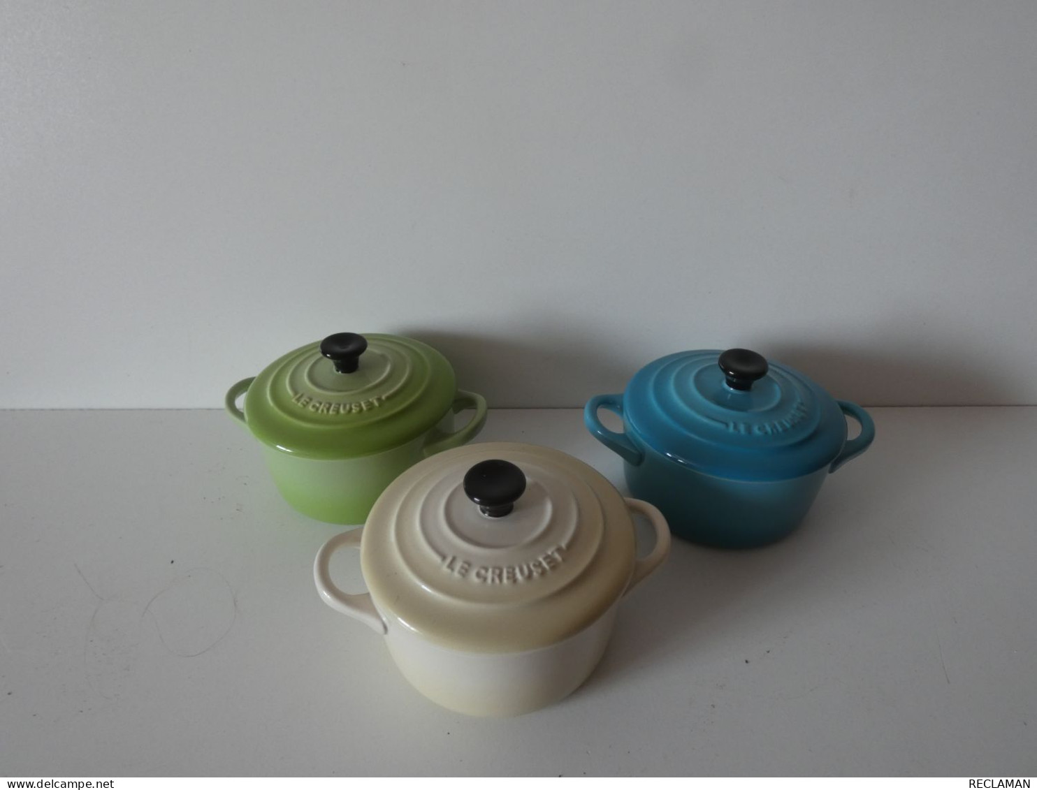 (c4) Le Creuset Lot 3 Mini-cocottes (25) Comme Neuves - Dishes