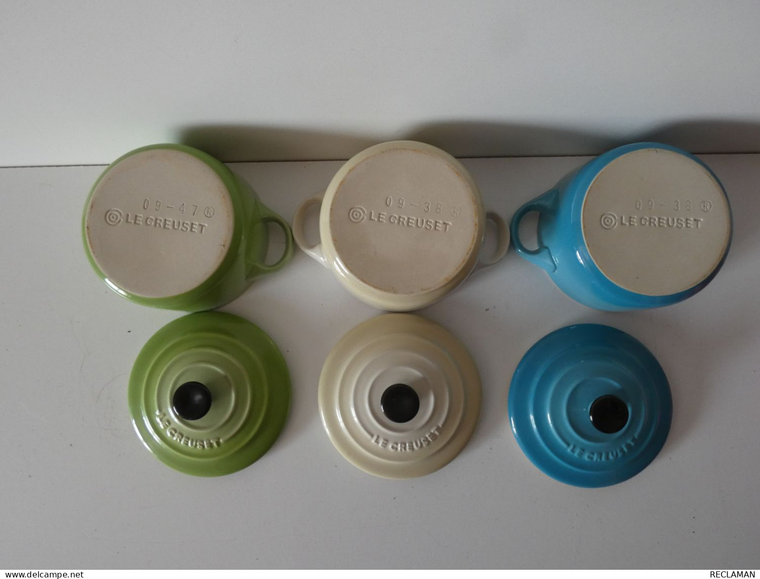 (c4) Le Creuset Lot 3 Mini-cocottes (25) Comme Neuves - Plato