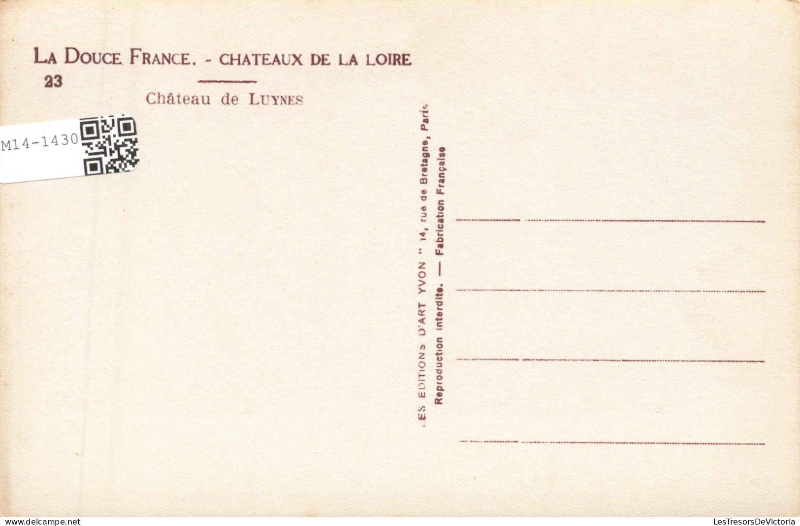 FRANCE - Château De La Loire - Château De Luynes - Carte Postale Ancienne - Chambord