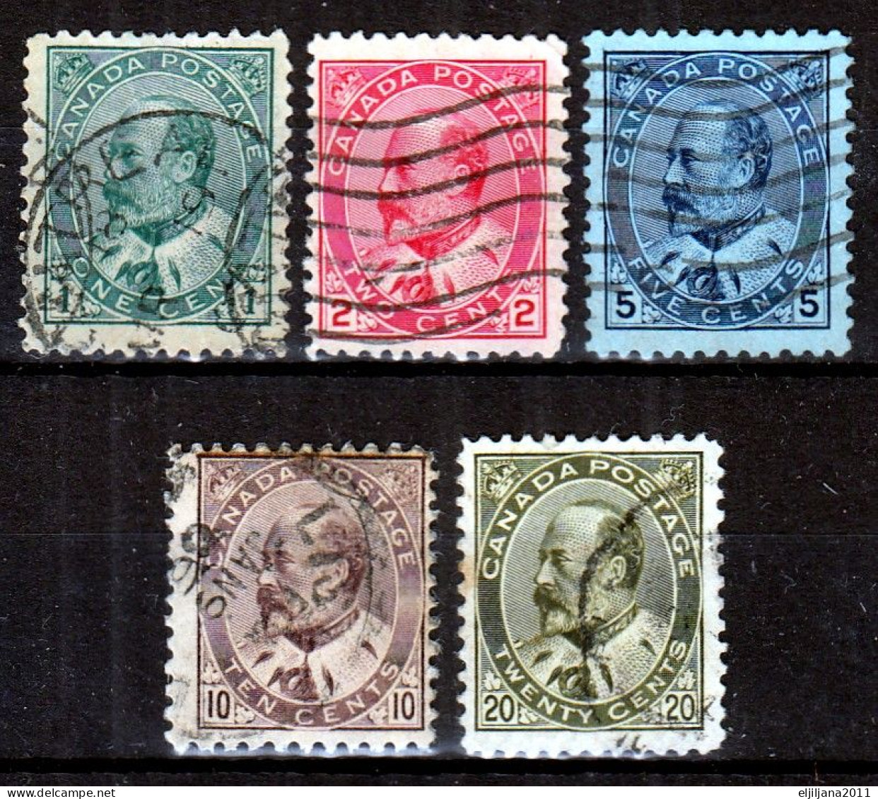 Action !! SALE !! 50 % OFF !! ⁕ CANADA 1903 - 1904 ⁕ KEVII 1c. 2c. 5c. 10c. 20 C. ⁕ 5v Used - Unchecked, Scan - Gebraucht