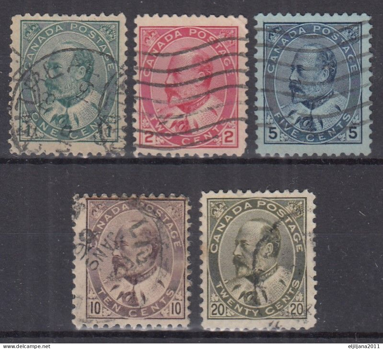 Action !! SALE !! 50 % OFF !! ⁕ CANADA 1903 - 1904 ⁕ KEVII 1c. 2c. 5c. 10c. 20 C. ⁕ 5v Used - Unchecked, Scan - Gebraucht