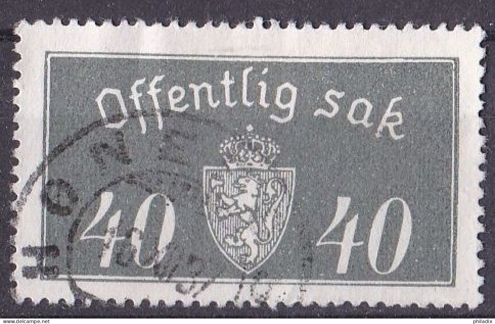 Norwegen Dienst Marke Von 1933 O/used (A3-40) - Oficiales