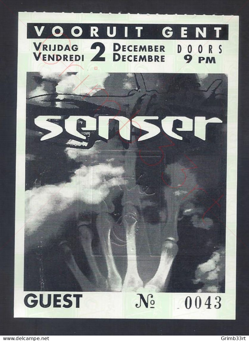 Senser - 2 December (unknown Year) - Vooruit Gent (BE) - Concert Ticket - Tickets De Concerts