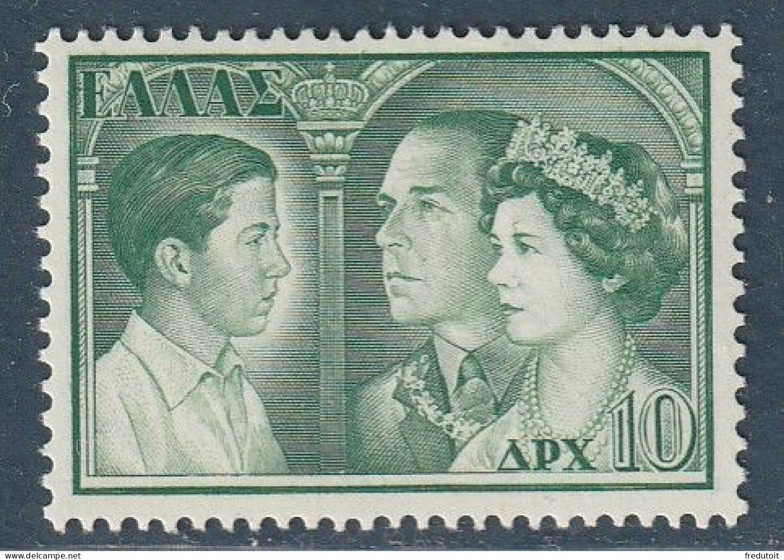 GRECE - N°653 * (1957) 10d Vert - Famille Royale - - Nuevos