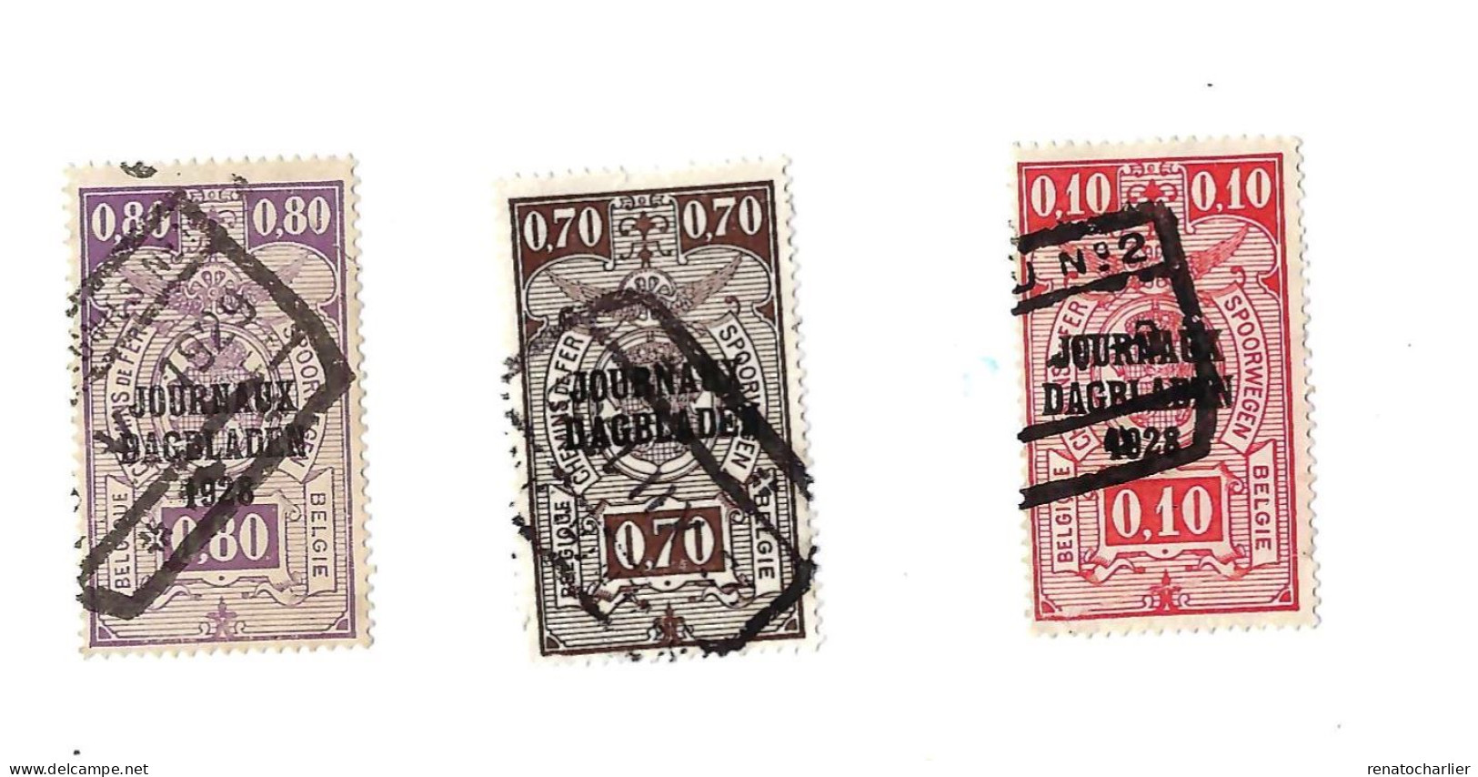 0,10,0,70 Et 0,80 Franc. - Dagbladzegels [JO]