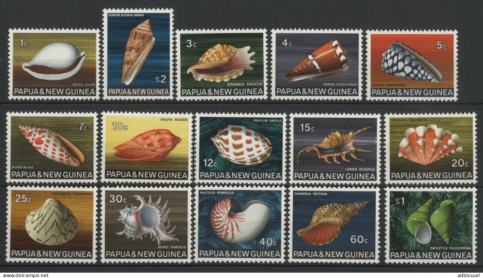 PAPUA & NEW GUINEA N° 138 à 152 Cote 50 € Neufs ** (MNH) COQUILLAGES SHELLS TB - Papúa Nueva Guinea