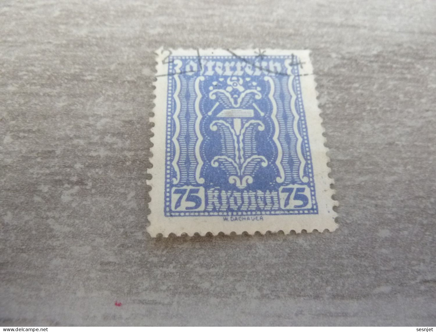 Osterreich - Symbole - Val 75 Kronen - Bleu Clair - Oblitéré - Année 1918 - - Fiscale Zegels