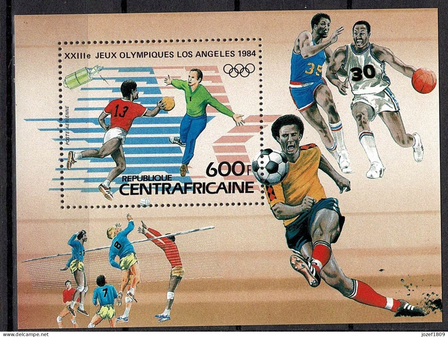 Central African Republic Space, Sport 1983 Los Angeles Olympic Games, Various Sports And Intelsat IV B. - Centrafricaine (République)