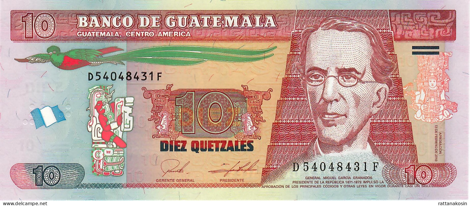 GUATEMALA P123Af 10 QUETZALES 13.2.2019  #D/F   UNC. - Guatemala