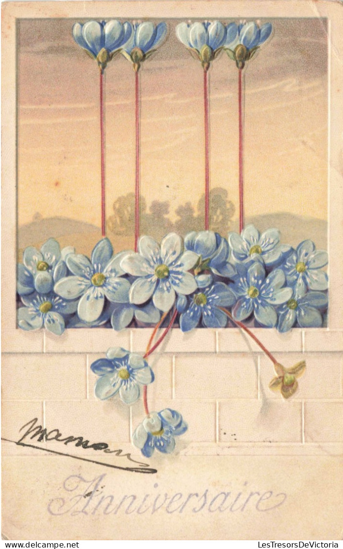 FÊTES ET VOEUX - Anniversaire - Des Fleurs Bleues - Colorisé - Carte Postale Ancienne - Anniversaire