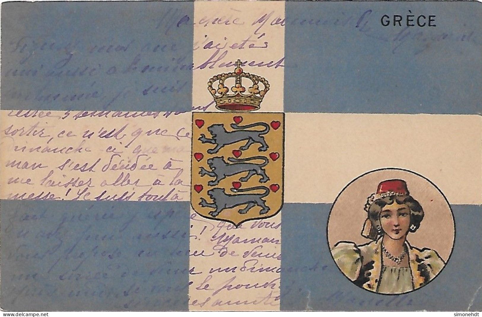 GRECE - Drapeau - Circulé En 1901 - Griechenland