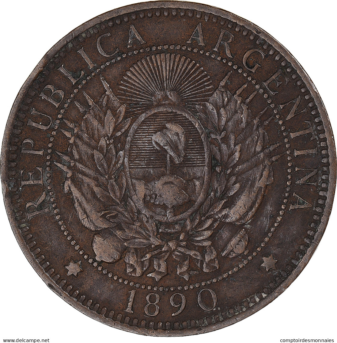 Monnaie, Argentine, 2 Centavos, 1890 - Argentine