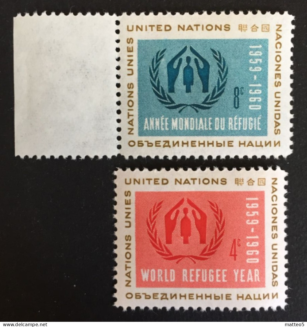 1959 - United Nations UNO UN ONU - World Refugee Year - Symbol With People -  Unused - Neufs