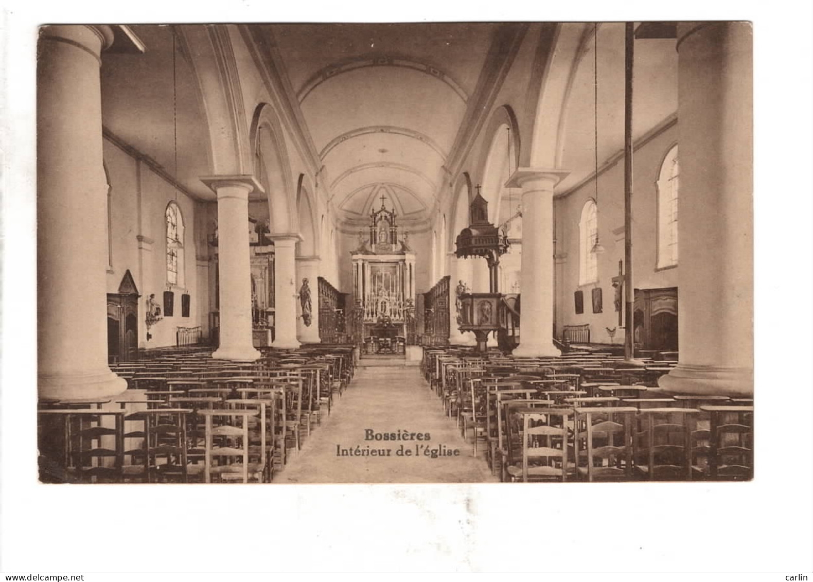 Bossieres Intérieur De L'Eglise ( Carte Rare ) - Gembloux