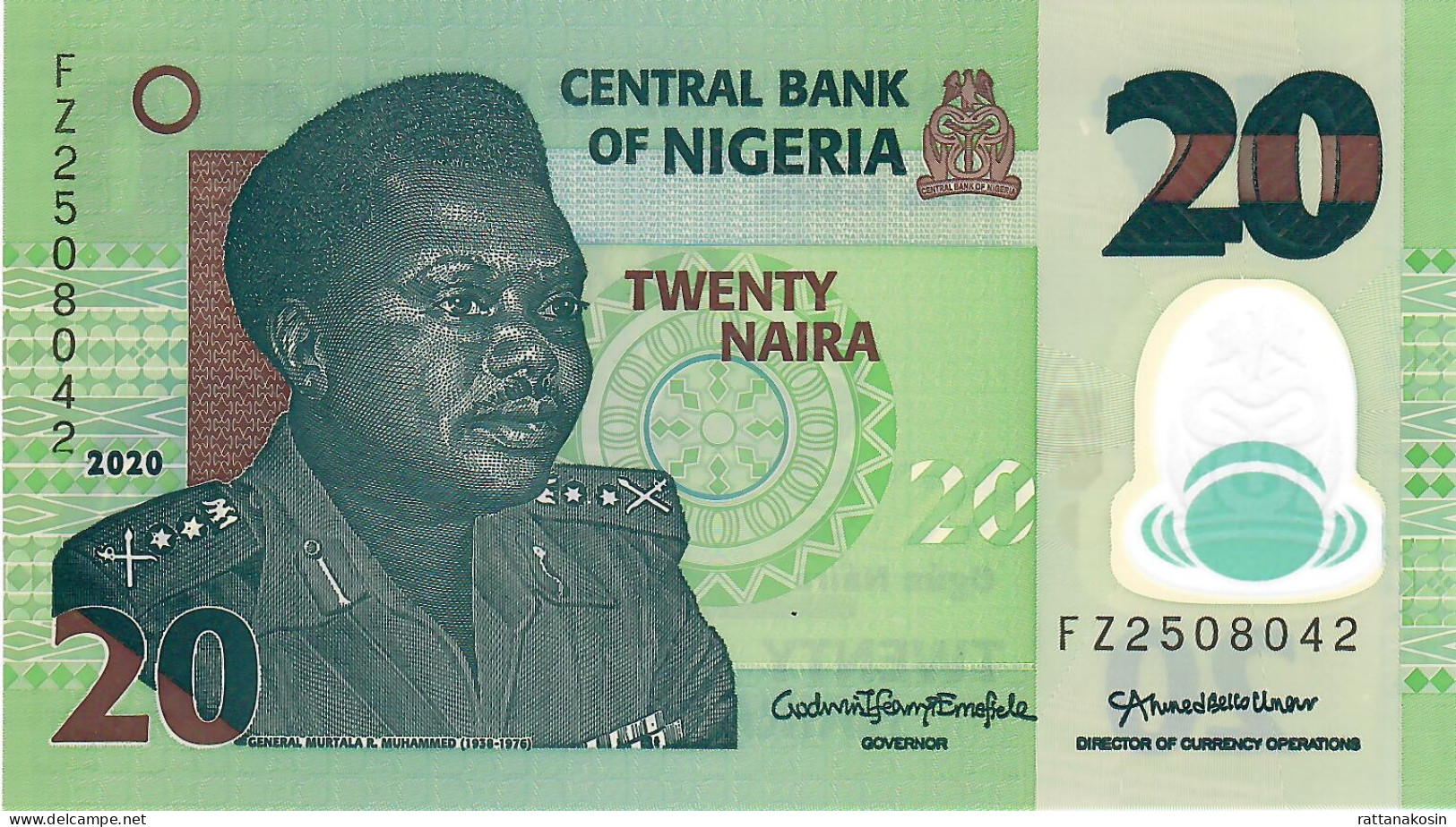 NIGERIA P34v 20 NAIRA 2020 #FZ Signature 23 UNC. - Nigeria