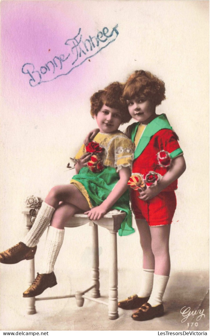 ENFANTS - Portrait D'enfants - Bonne Année - Colorisé - Carte Postale Ancienne - Abbildungen