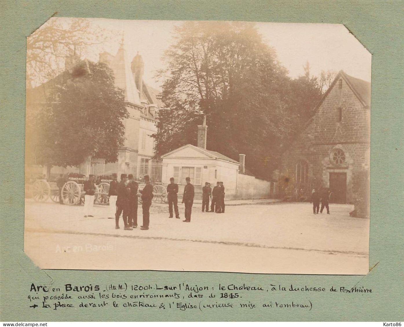 Arc En Barrois * 1902 * La Place Du Village Devant Le Château & L'église * Photo Ancienne Format 11x8cm - Arc En Barrois