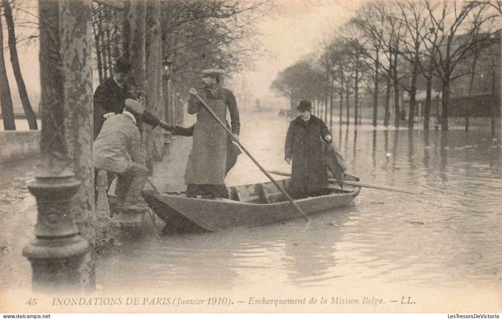 FRANCE - Paris - Embarquement De La Mission Belge - Carte Postale Ancienne - Überschwemmung 1910