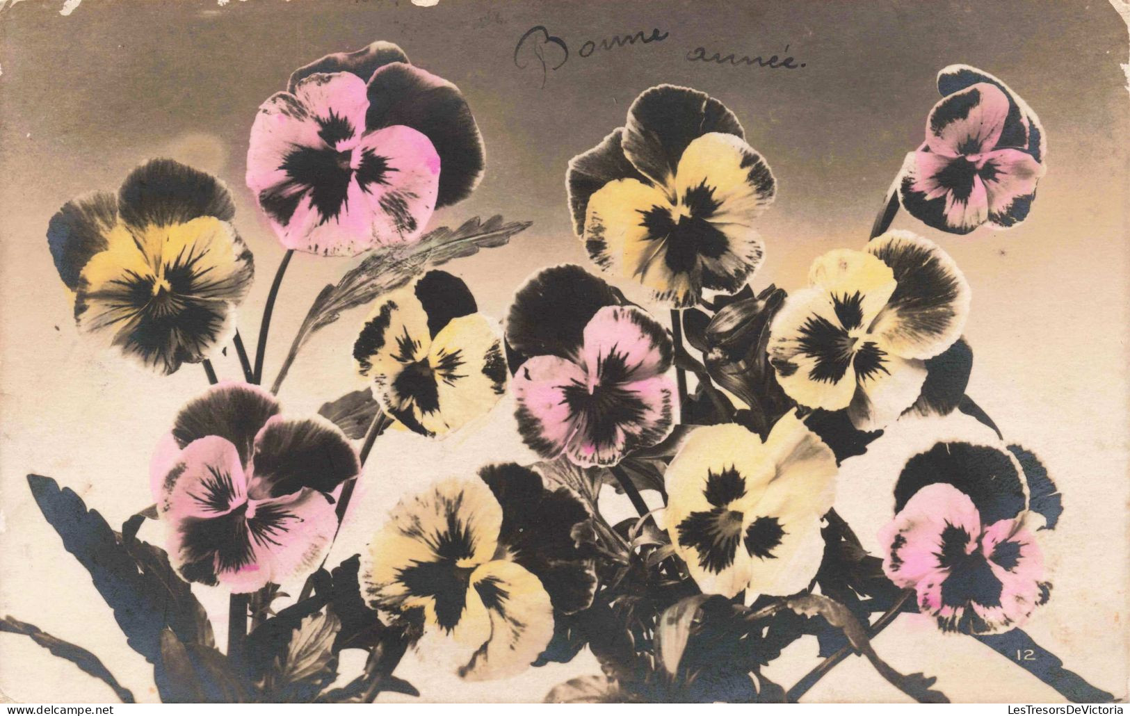 FLEURS - Bonne Année - Carte Postale Ancienne - Fleurs