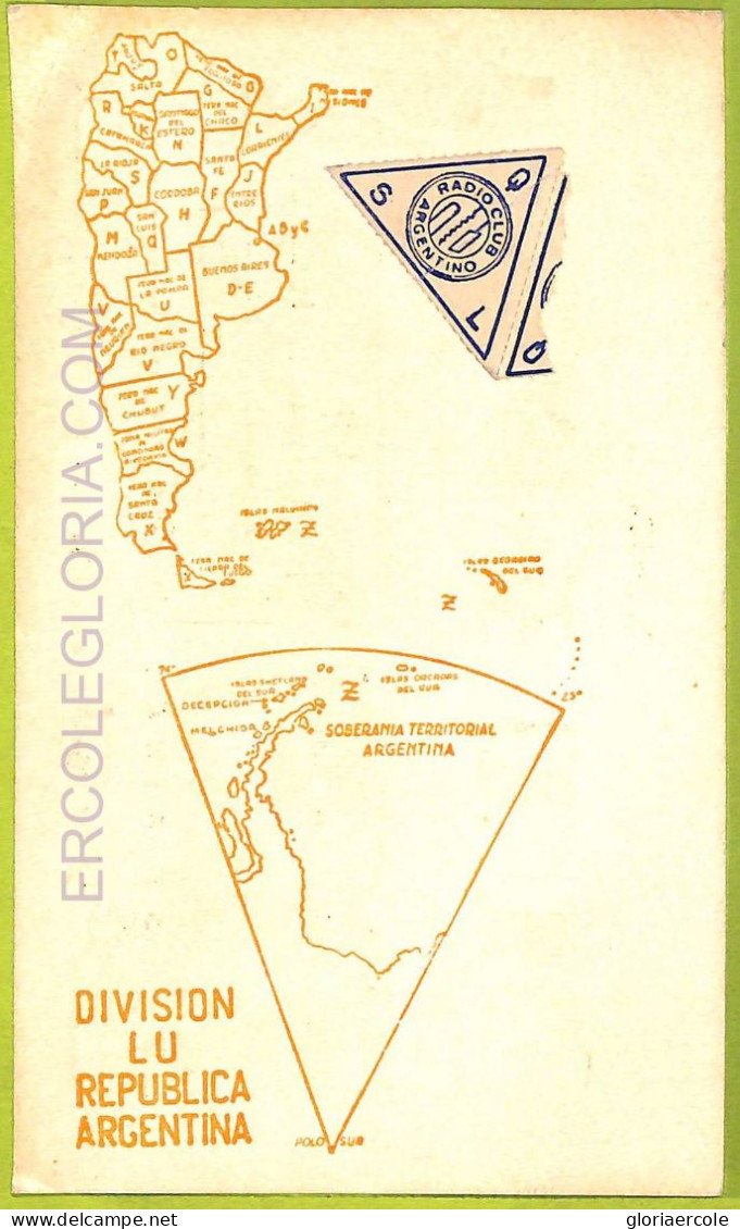 Af1318  - ARGENTINA - RADIO CARD - Buenos Aires - 1952 - Radio