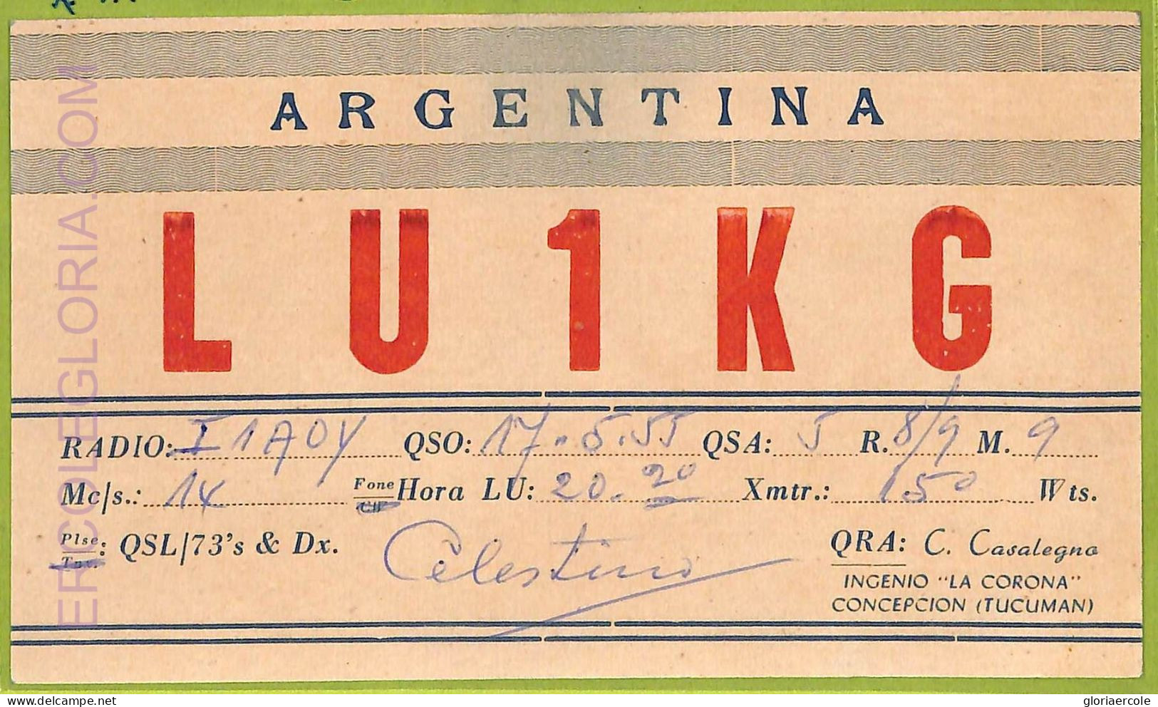 Af1315 - ARGENTINA - RADIO CARD - 1955 - Radio