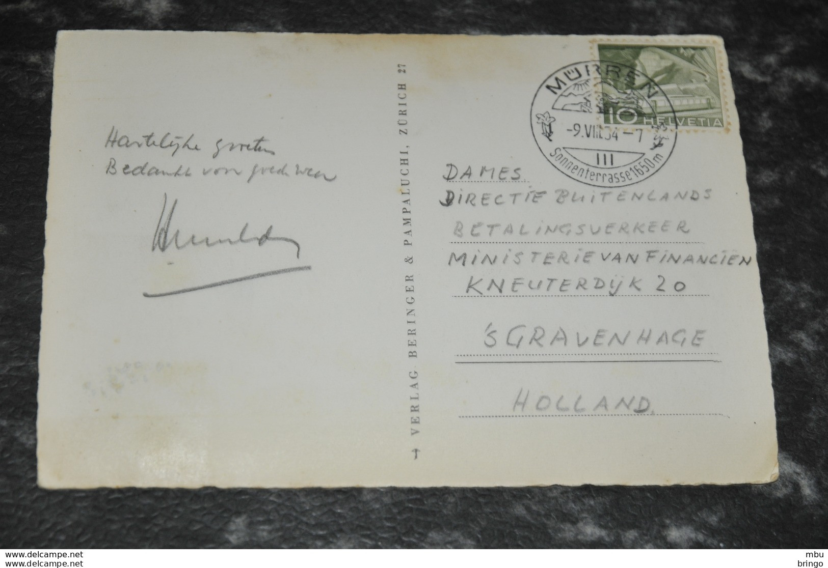 A1222  Mürren - Allmendhubel , Mònch   1954 - Mürren