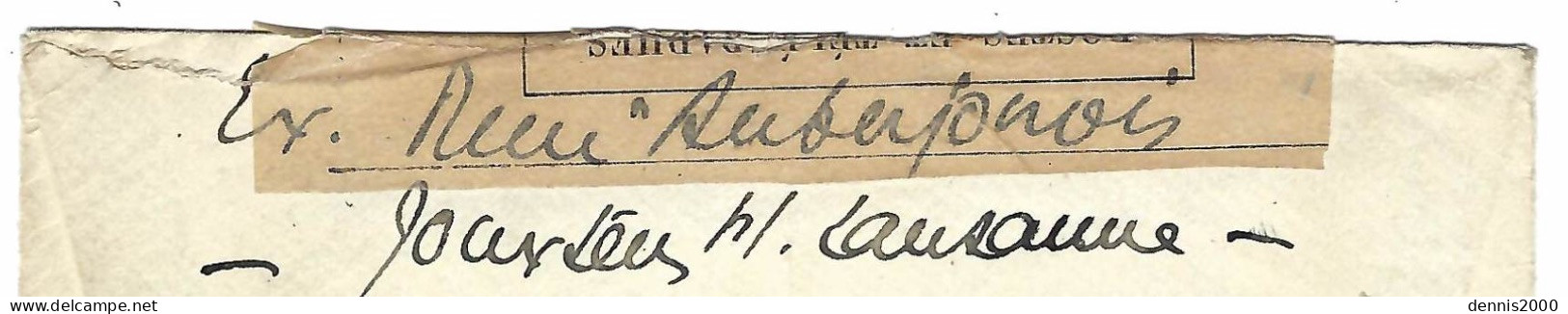 1915 - Au Dos, Autographe De René Auberjonois 1872 / 1957 Célèbre Peintre De Lausanne - Env. De Suisse Pour Paris - Maler Und Bildhauer