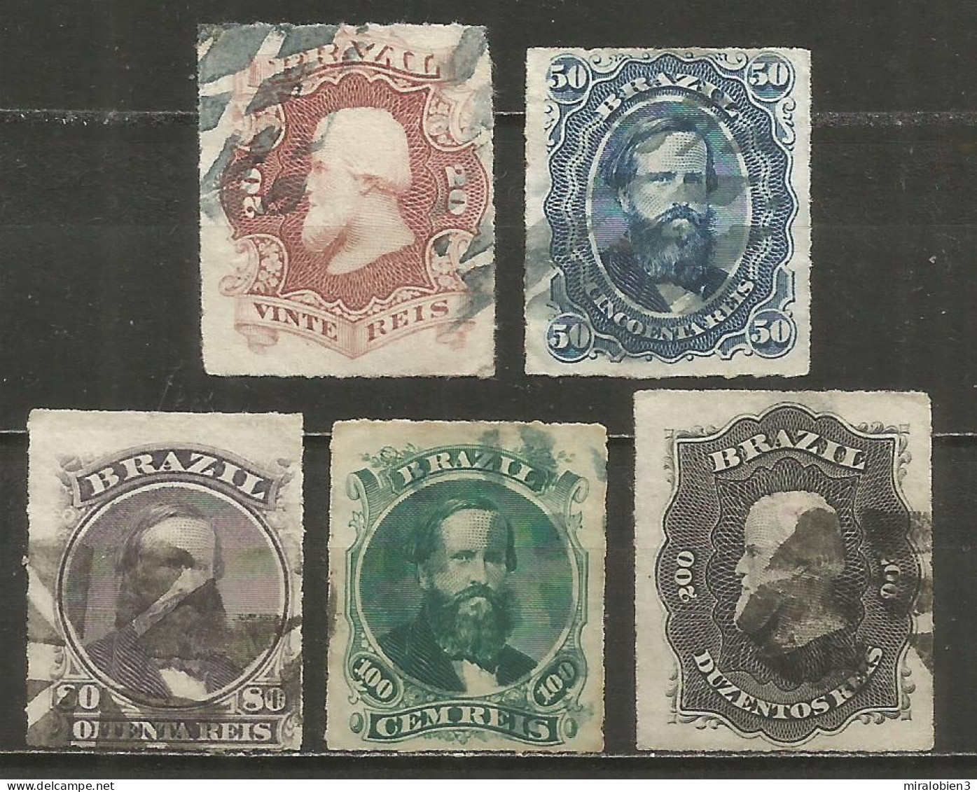 BRASIL 1876-1877 CONJUNTO DE SELLOS USADOS - Usados