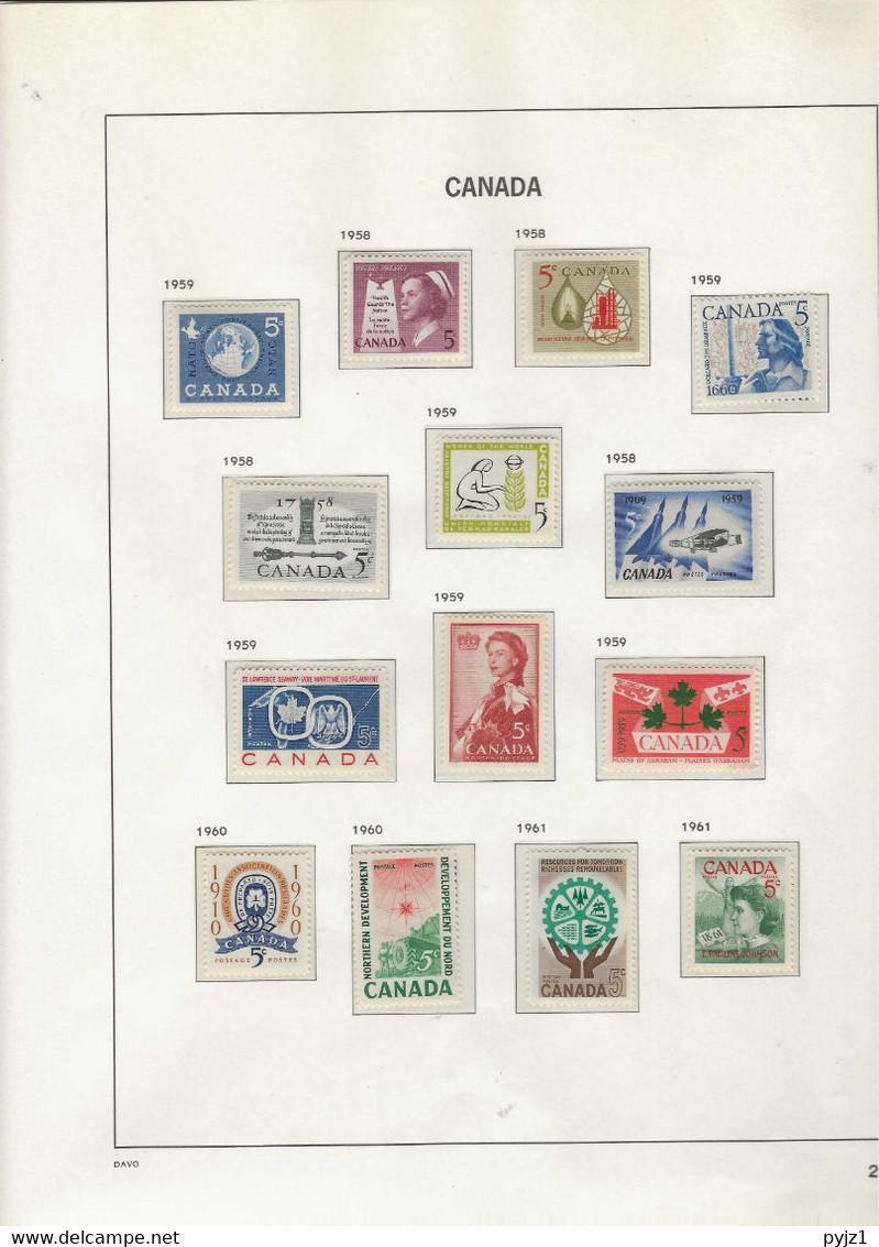 1958 MNH Canada, Selection According To Page Frm DAVO Album (20) Postfris** - Ongebruikt